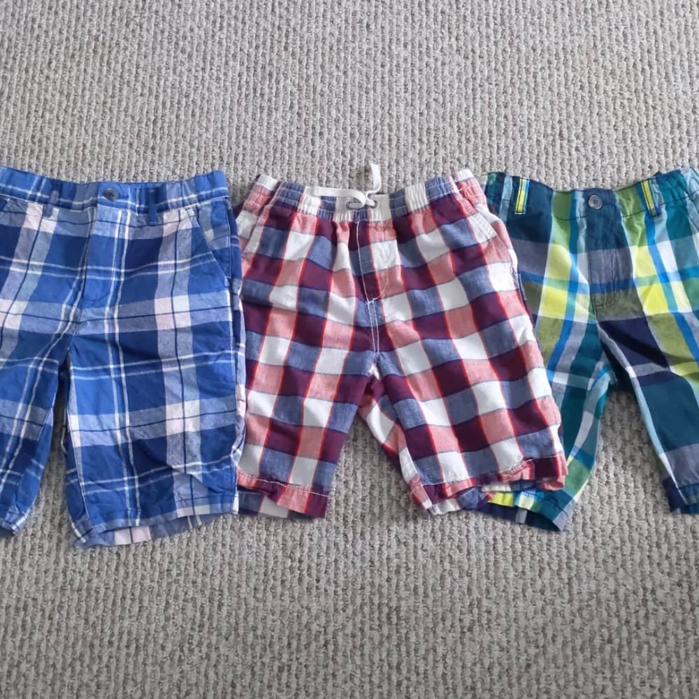Boys Bundle Plaid Shorts Size 10 and M EUC